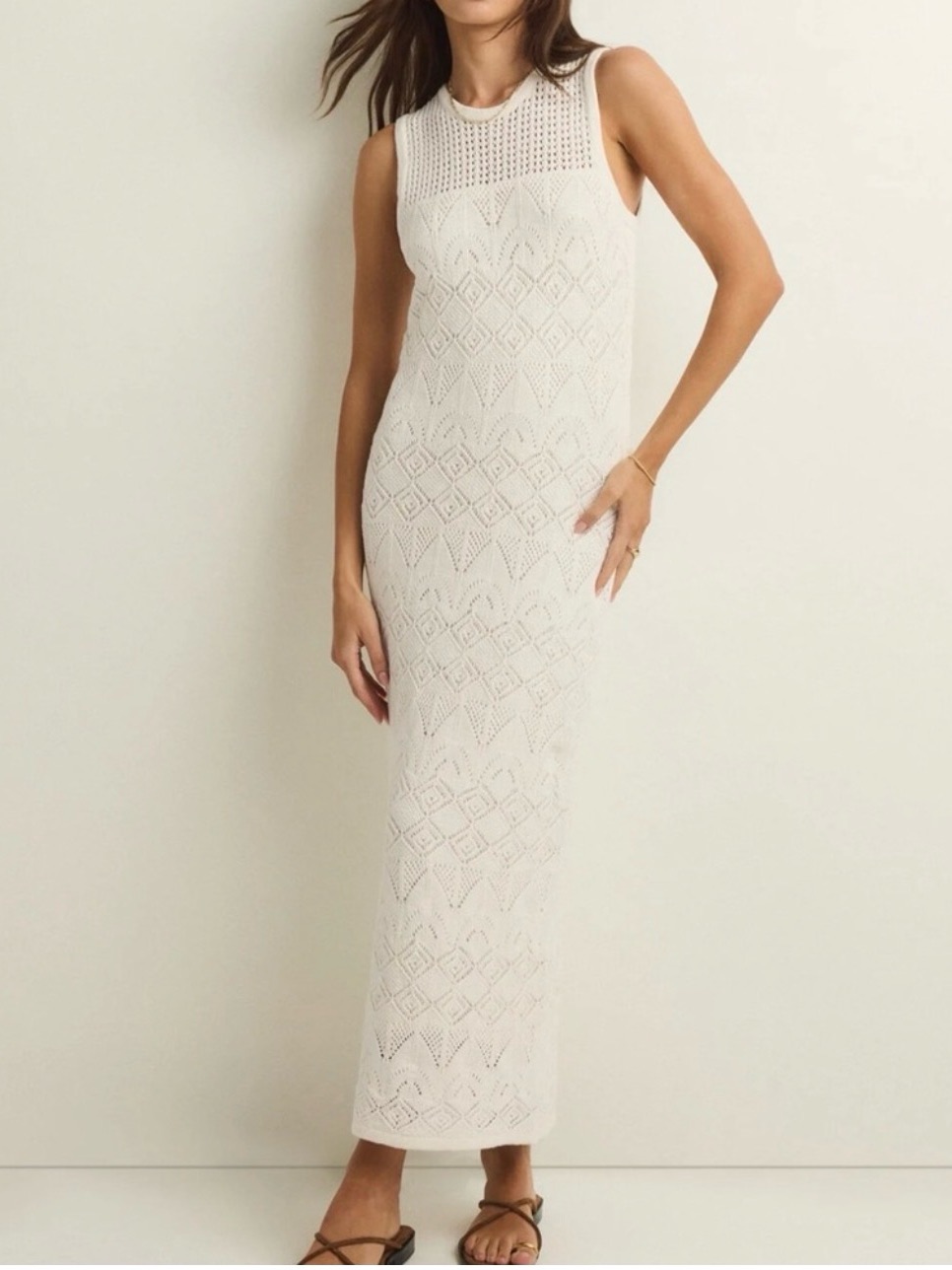 Z Supply Sleeveless Knit Maxi Dress In Cream